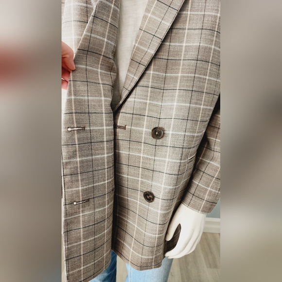 [22] NWOT Reitmans Plaid Double Breasted Relaxed Blazer - Picture 9 of 11